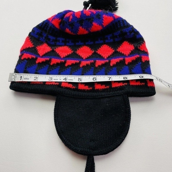 Capello Adult Wool Fair Isle Tassel Top Earflap Knit Beanie Hat OSFM Colorful - Picture 5 of 5